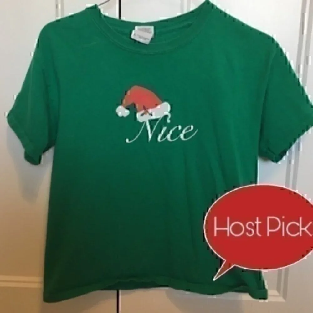 Youth size medium Naughty /Nice Christmas T-shirt